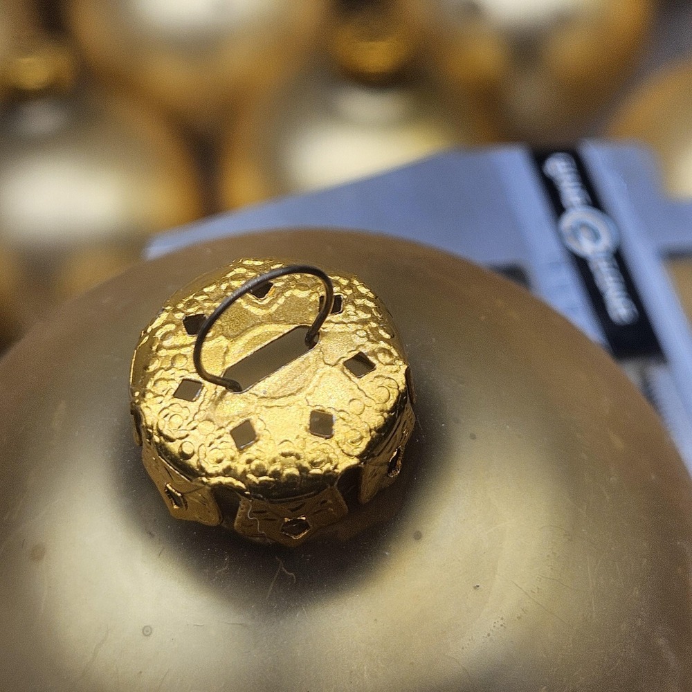 Vintage Matte Gold Glass Christmas Ornaments Set 18 Holiday Tree Round Balls - Picture 8 of 8